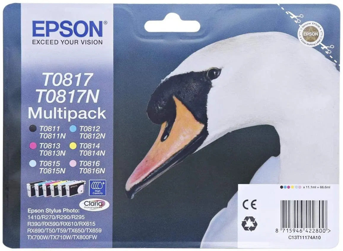 2-Pack Epson T0817 Multi LaserJet Stylus Photo 1410 / R270 / R290 Series - eBuy UAE